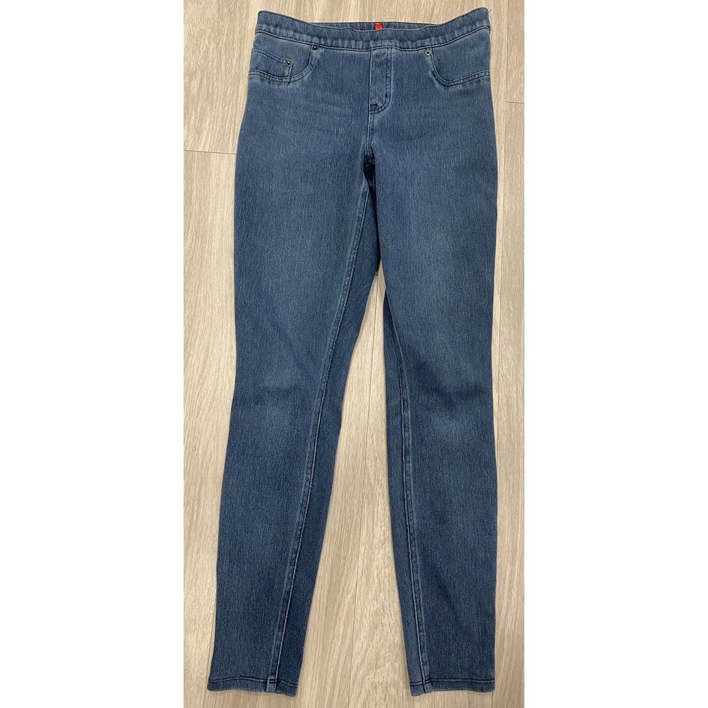 Spanx Jean-ish Ankle Skinny Jean Leggings Dark Wash Women's Sz M Stretch Casual